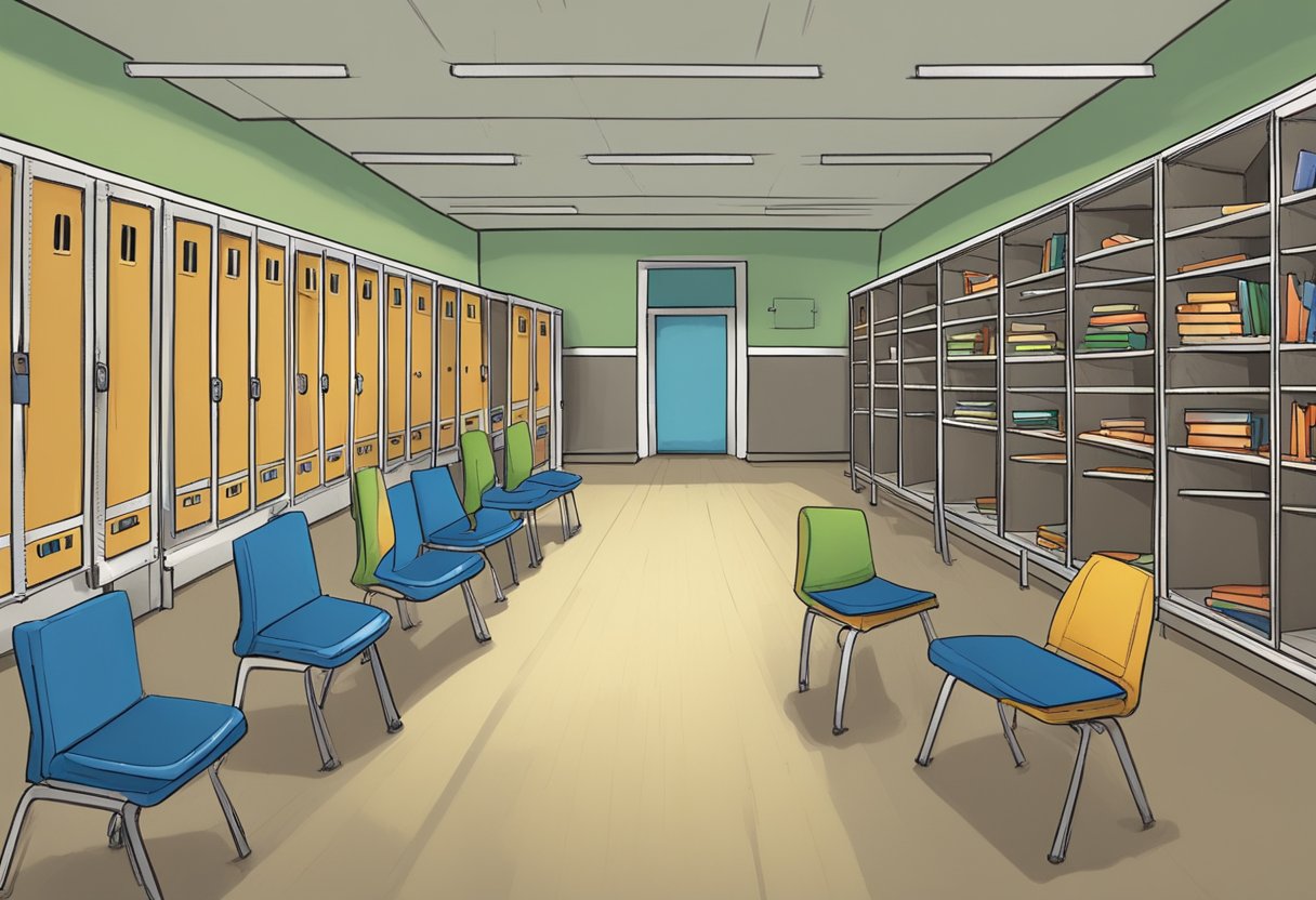 Janet's books flew off the shelves, chairs tipped over, and lockers slammed shut on their own in the empty school hallway