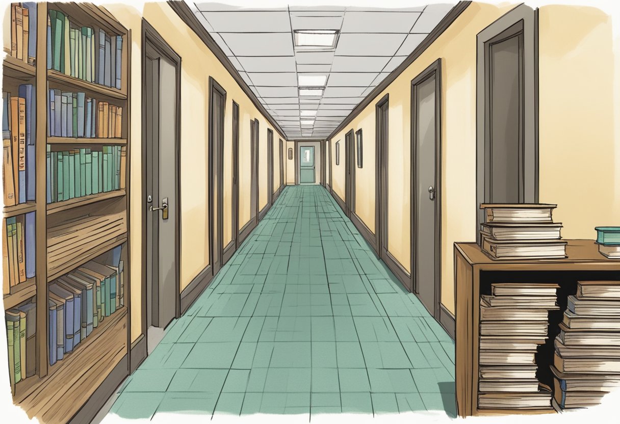 Janet's disappearance in School Spirits remains a mystery. The empty hallway and scattered books hint at a sudden and unexplained event