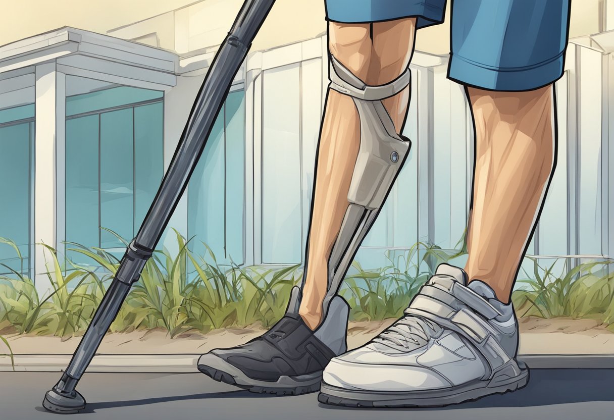 House's leg was injured in a car accident. He now uses a cane to walk