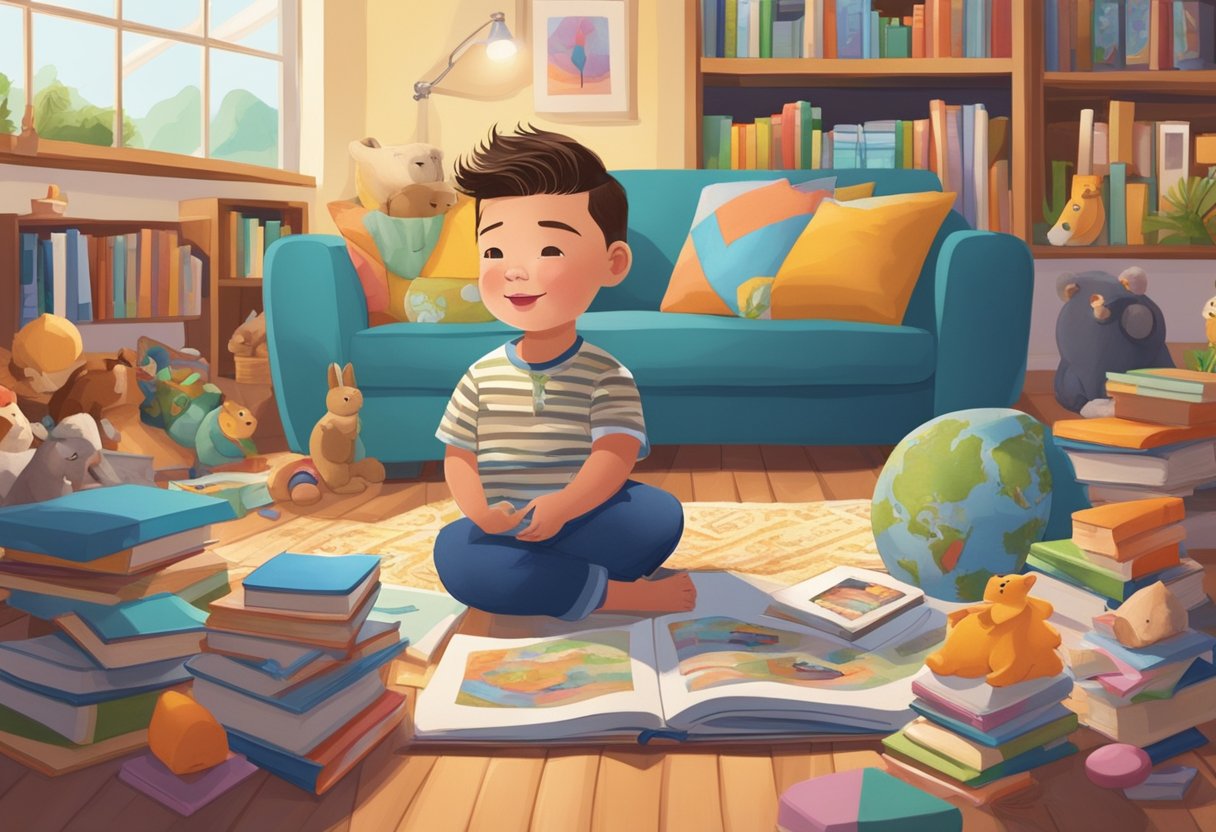 Amber Portwood's son plays happily in a peaceful, post-Troubles environment, surrounded by books, toys, and a vision board filled with his aspirations