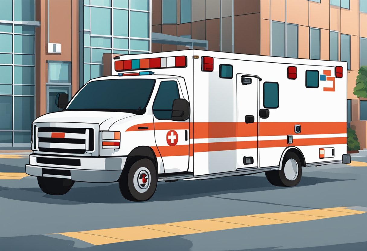 Ambulância Particular Curitiba: Serviços Essenciais para Emergências Médicas 6 An ambulance parked outside a hospital, with medical equipment being loaded by staff