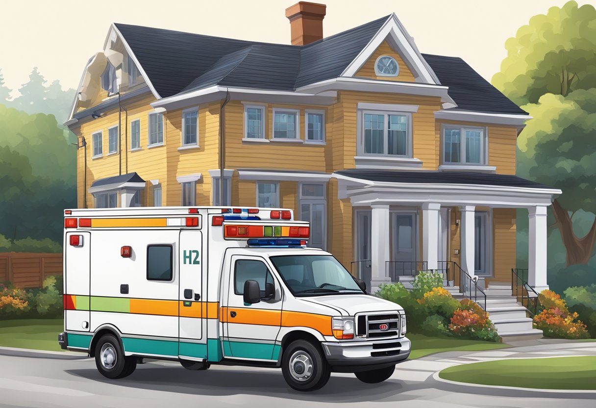 Como pedir uma ambulância particular: passos essenciais e dicas úteis 1 A private ambulance parked outside a home, with a person inside making a call for the service