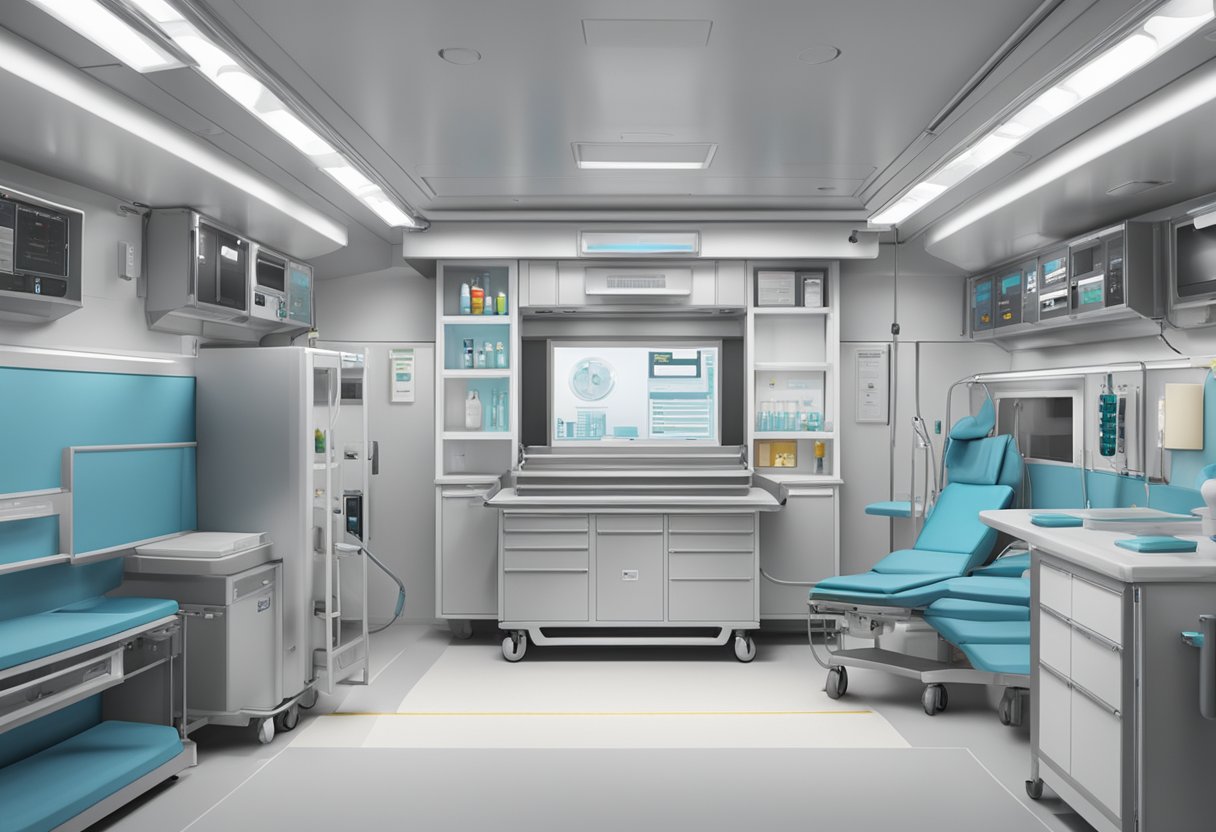 Quanto custa o aluguel de uma UTI móvel: Fatores que influenciam o preço 4 A mobile ICU unit with visible certifications and regulations displayed