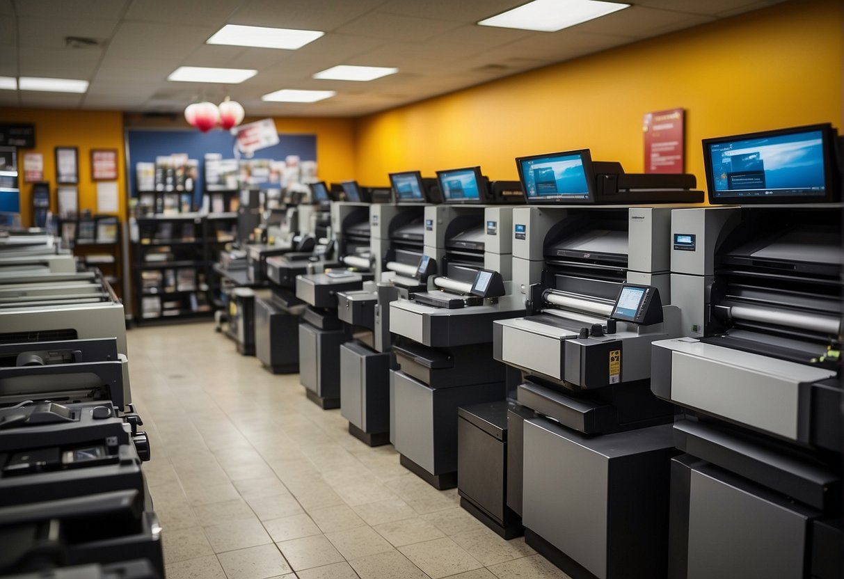 A printing shop in Glendale, CA with various services and features, such as high-quality printing equipment, design assistance, and fast turnaround times