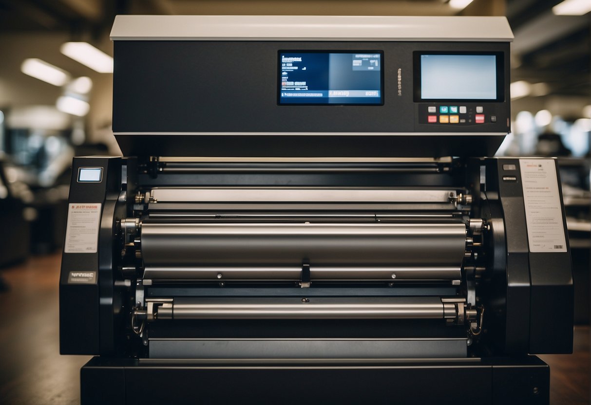 A printing machine in Los Angeles produces business cards
