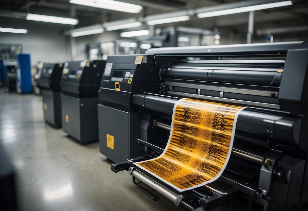 A high-speed digital printer in action, producing and fulfilling orders at a Los Angeles printing facility