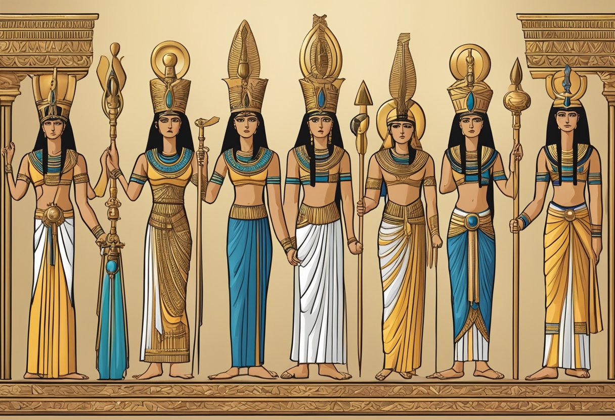 The evolution of the cult of Isis in Roman era and Christianity. Depict the goddess Isis, ancient Egypt, other pagan deities, the Ankh, and enchantments
