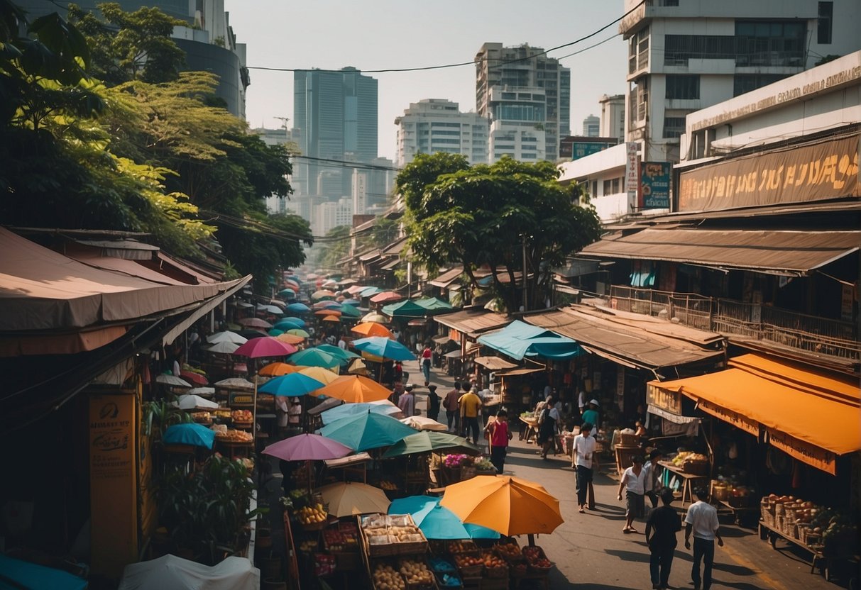 The bustling streets of Bangkok are filled with colorful markets, intricate temples, and modern skyscrapers, creating a vibrant and diverse cityscape