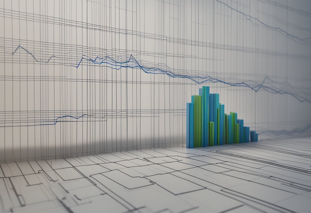 A graph showing mortgage rates fluctuating over time, with an upward and downward trend, indicating the variability of interest rates