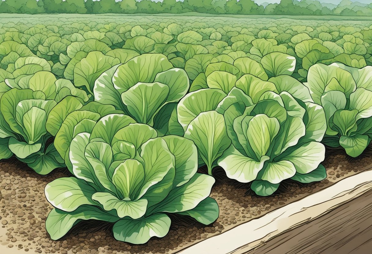 Bok choy seeds are planted in rich, well-draining soil. They are watered regularly and receive ample sunlight. The plants grow into leafy green vegetables with thick white stems
