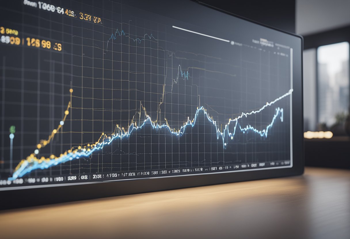 A graph showing interest rates rising sharply over time