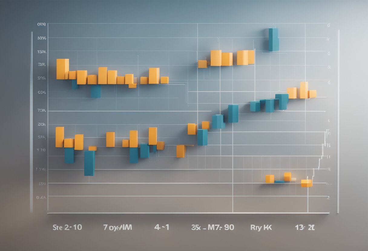 Consumers react to fluctuating interest rates, shown through a graph or chart with varying levels and arrows