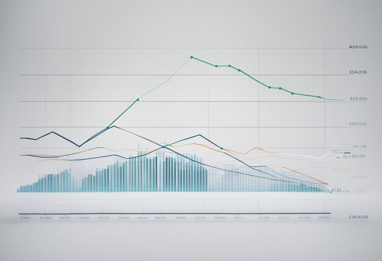 A line graph showing the fluctuating global interest rates over time