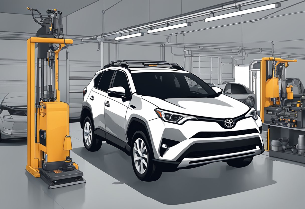 A Toyota RAV4 being serviced with the correct oil type for enhanced performance and comfort