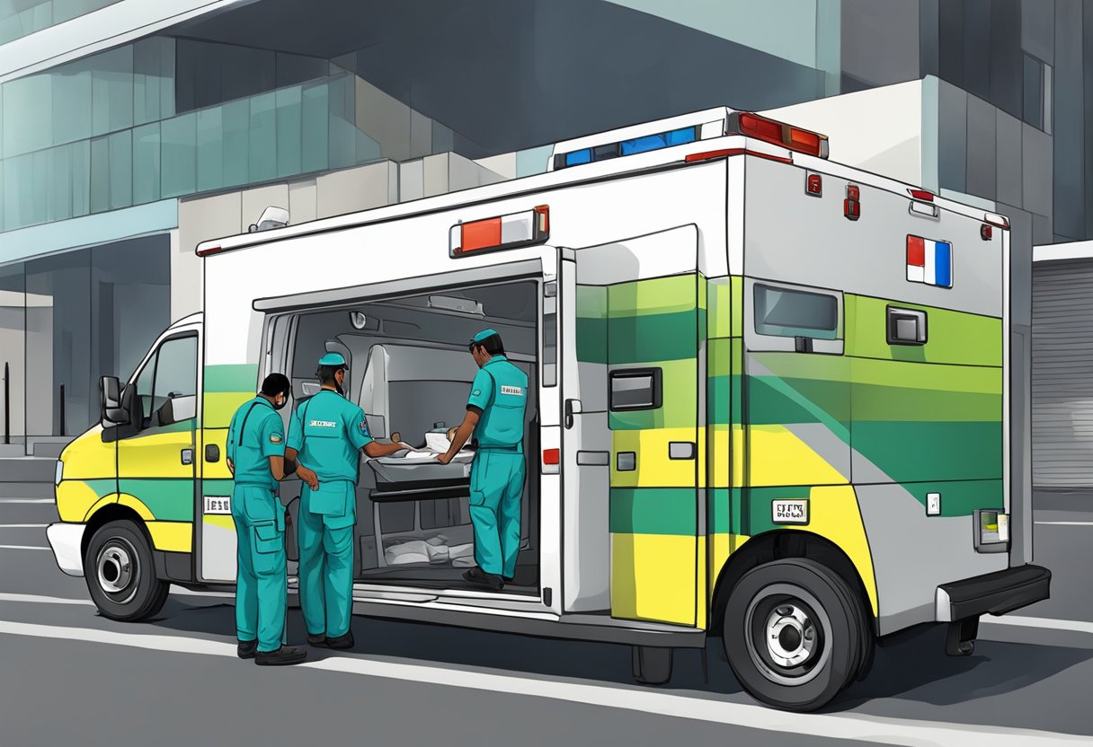 An ambulance crew provides professional care in São Paulo, Brazil