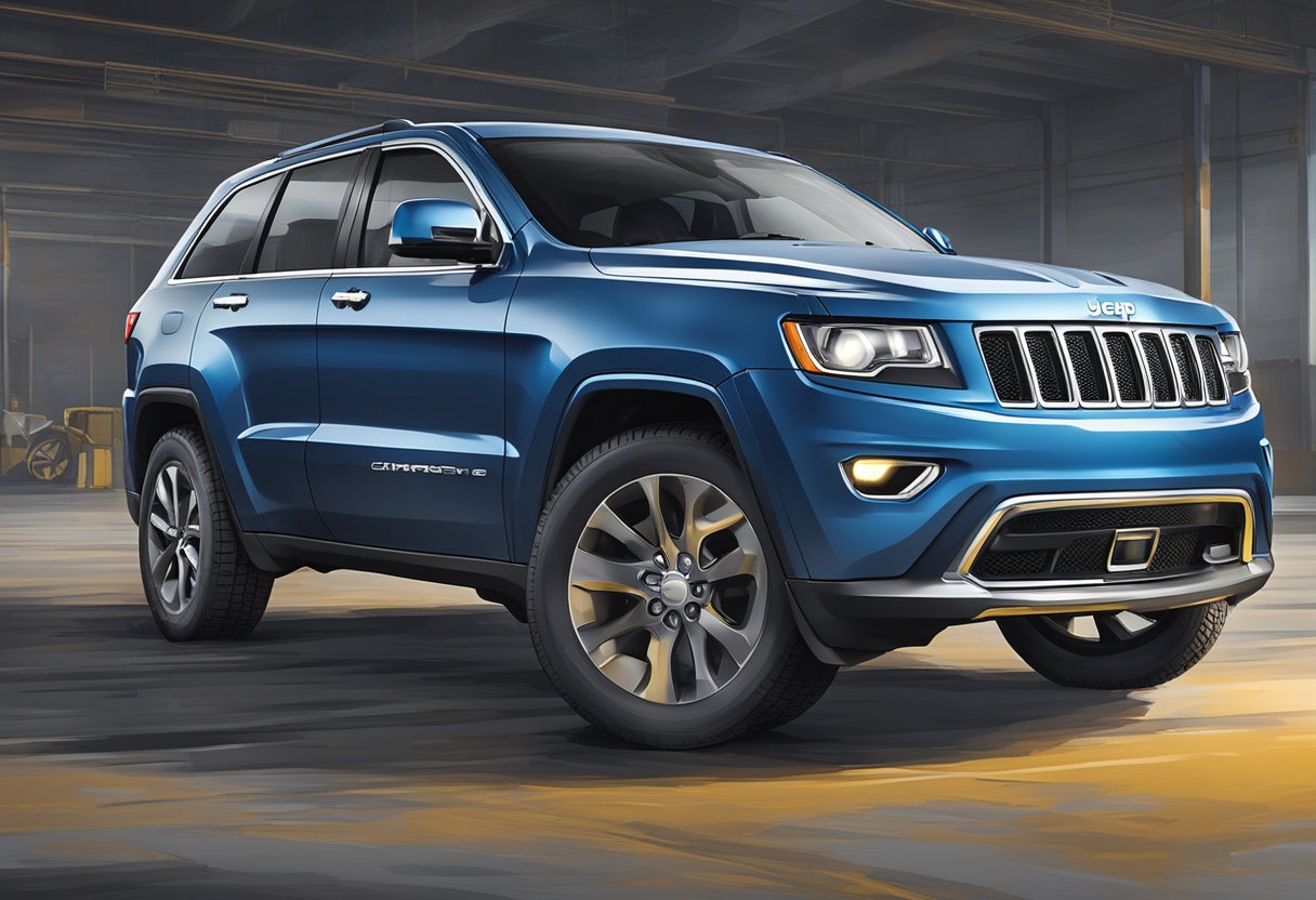 The Jeep Grand Cherokee's differential oil capacity is being checked and filled according to warranty and recommendations
