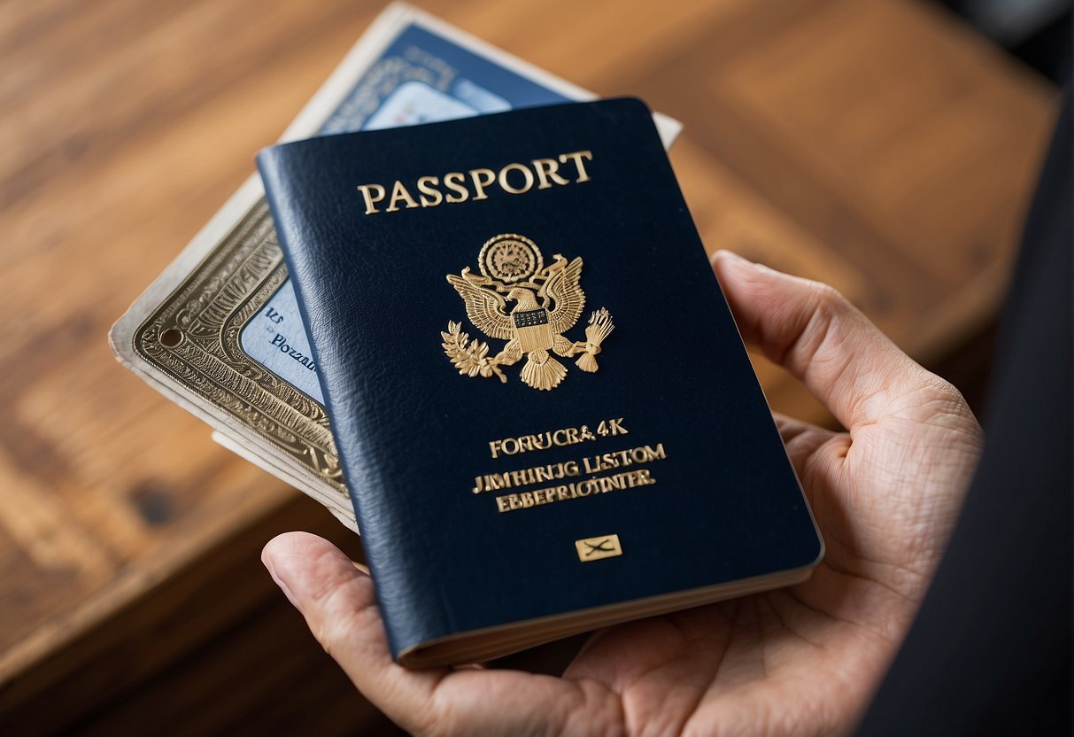 A person holding both a passport book and card, with focus on the distinguishing features of each, such as size, cover design, and embedded technology
