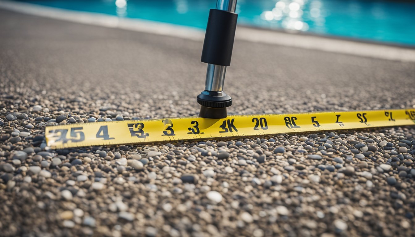 A pool cover being carefully measured and priced for budget considerations