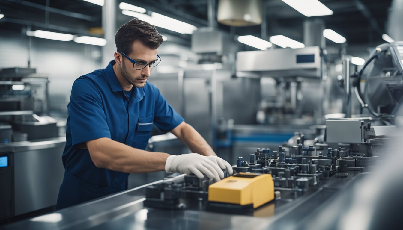 A technician provides post-sale support for food industry equipment. They troubleshoot and repair machinery, while also offering customer service