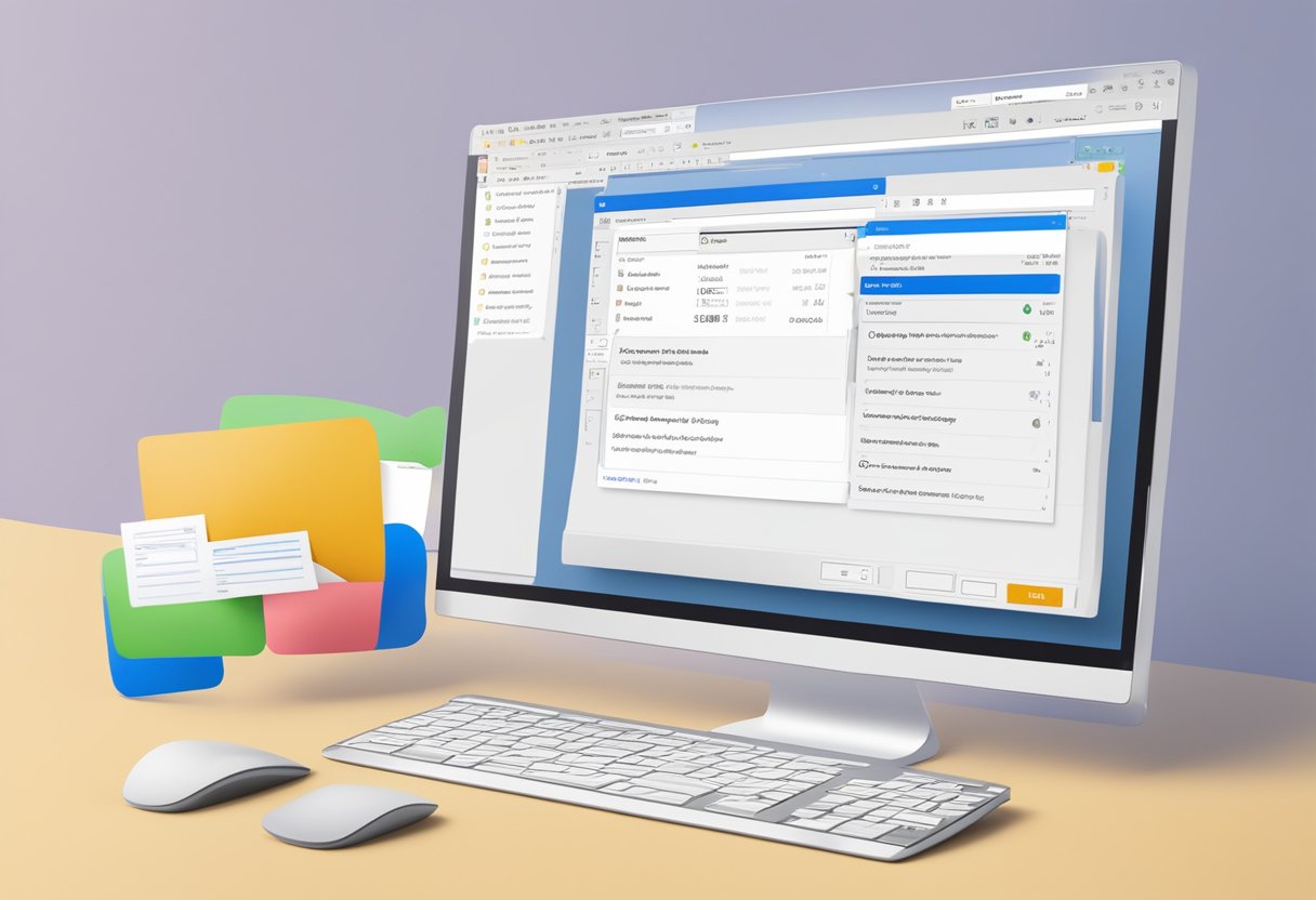 A computer screen with an open email composition window showing the "BCC" field with a limit of recipients in Outlook