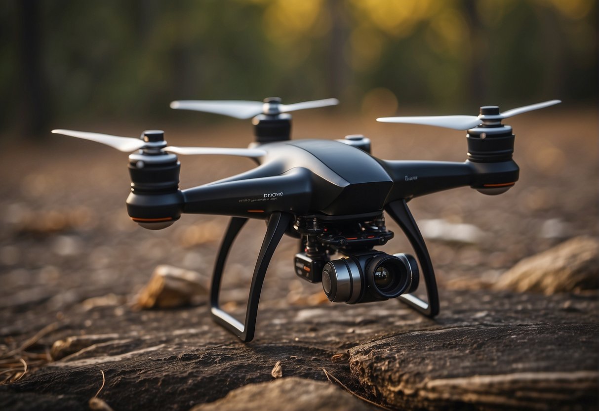 Four propeller blades spin rapidly, creating a whirlwind of motion and energy. The sleek design of the drone propellers suggests precision and efficiency in their function