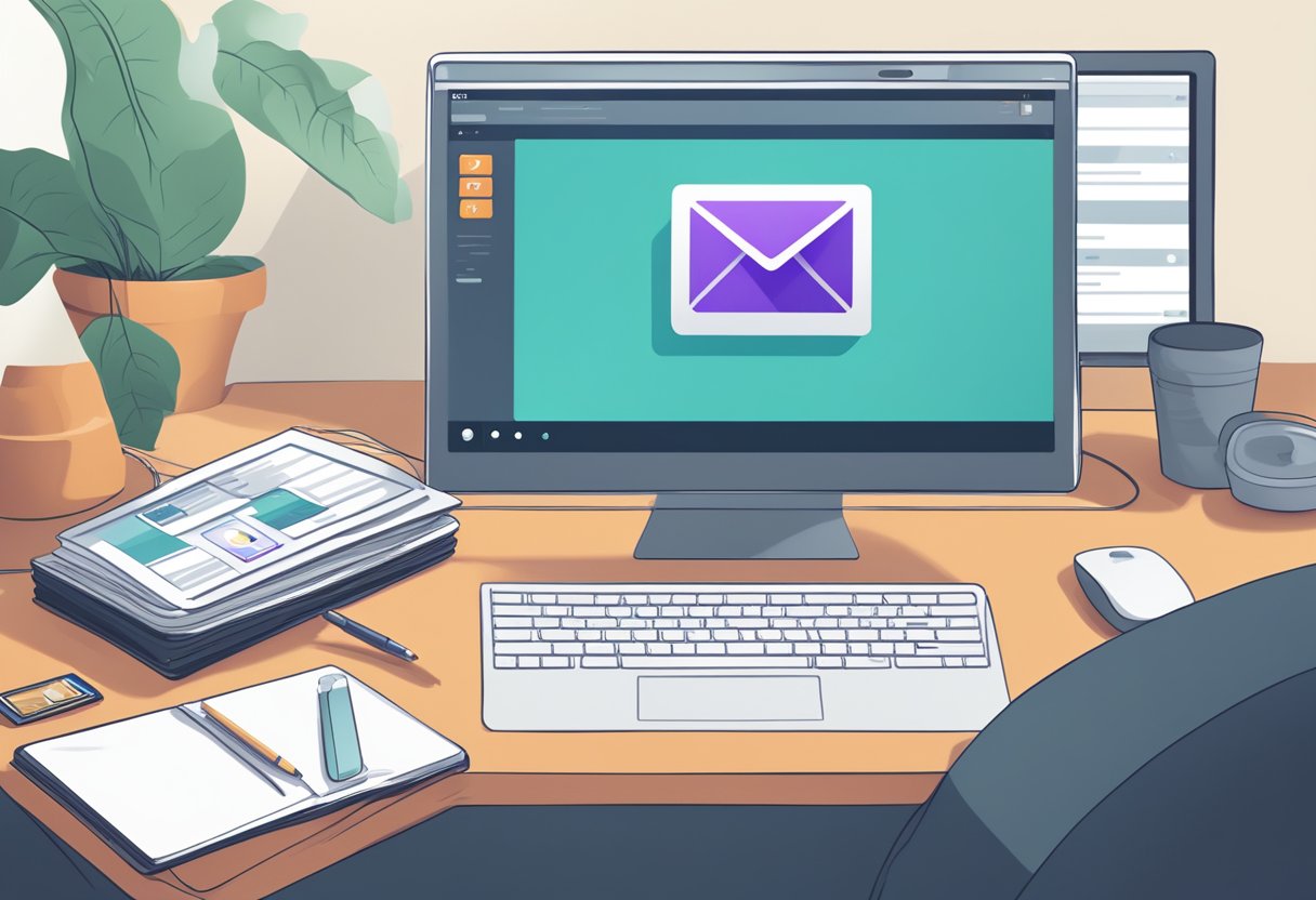 A computer screen displaying an open Outlook email with a video player embedded in the body of the email, showcasing a playing MP4 video