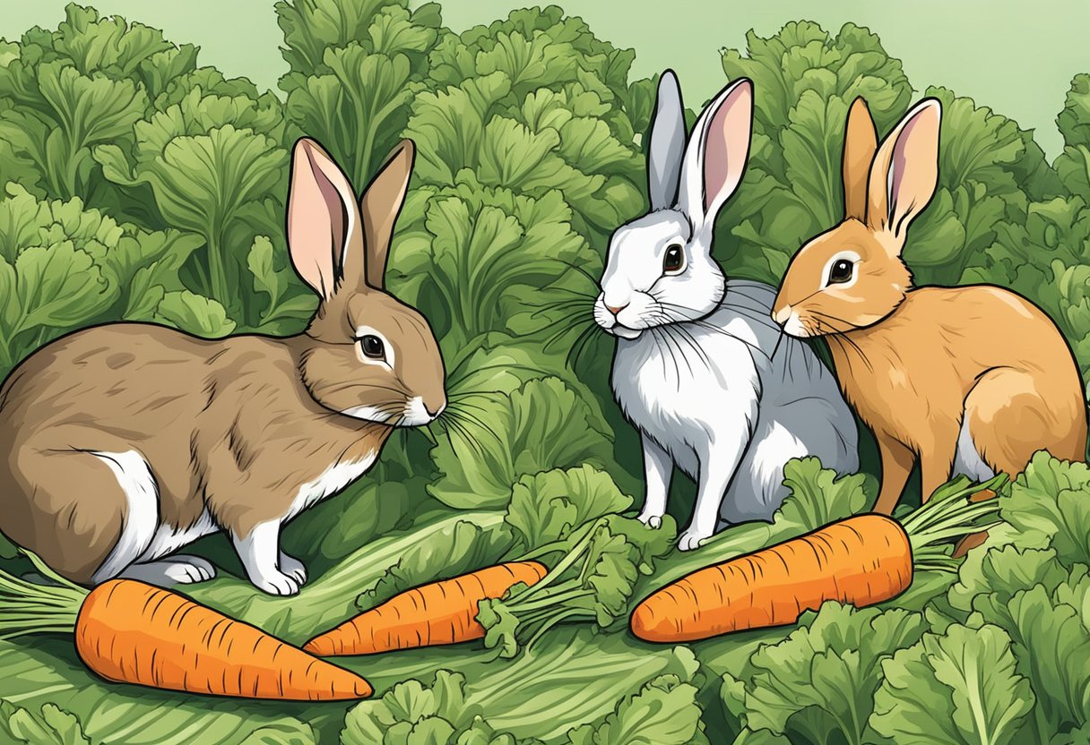 Rabbits munch on carrots, lettuce, and hay. Sunflower seeds are not ideal for their diet