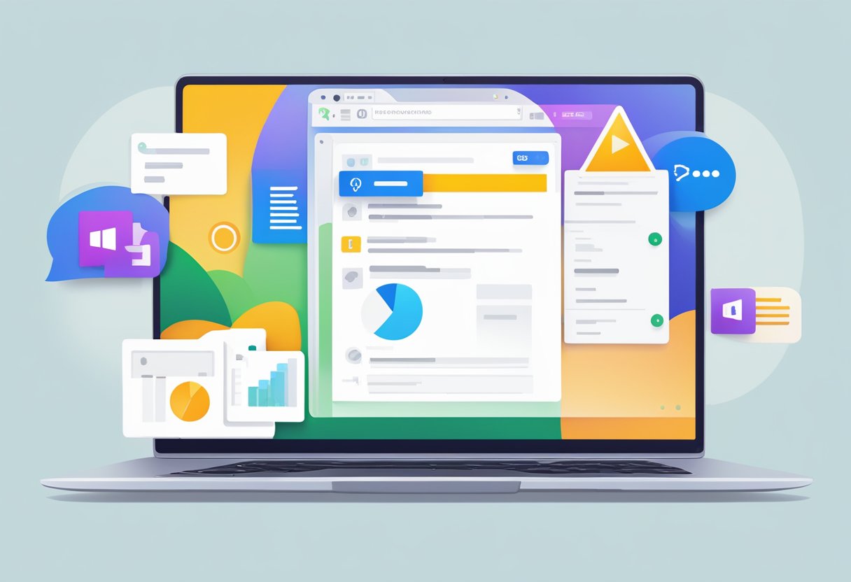 An open laptop screen with a settings menu displayed, highlighting the option to turn off sound notifications for Outlook