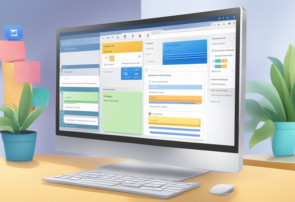 A computer screen with the Outlook email interface open, showing the option to schedule emails and a prompt for canceling a scheduled email