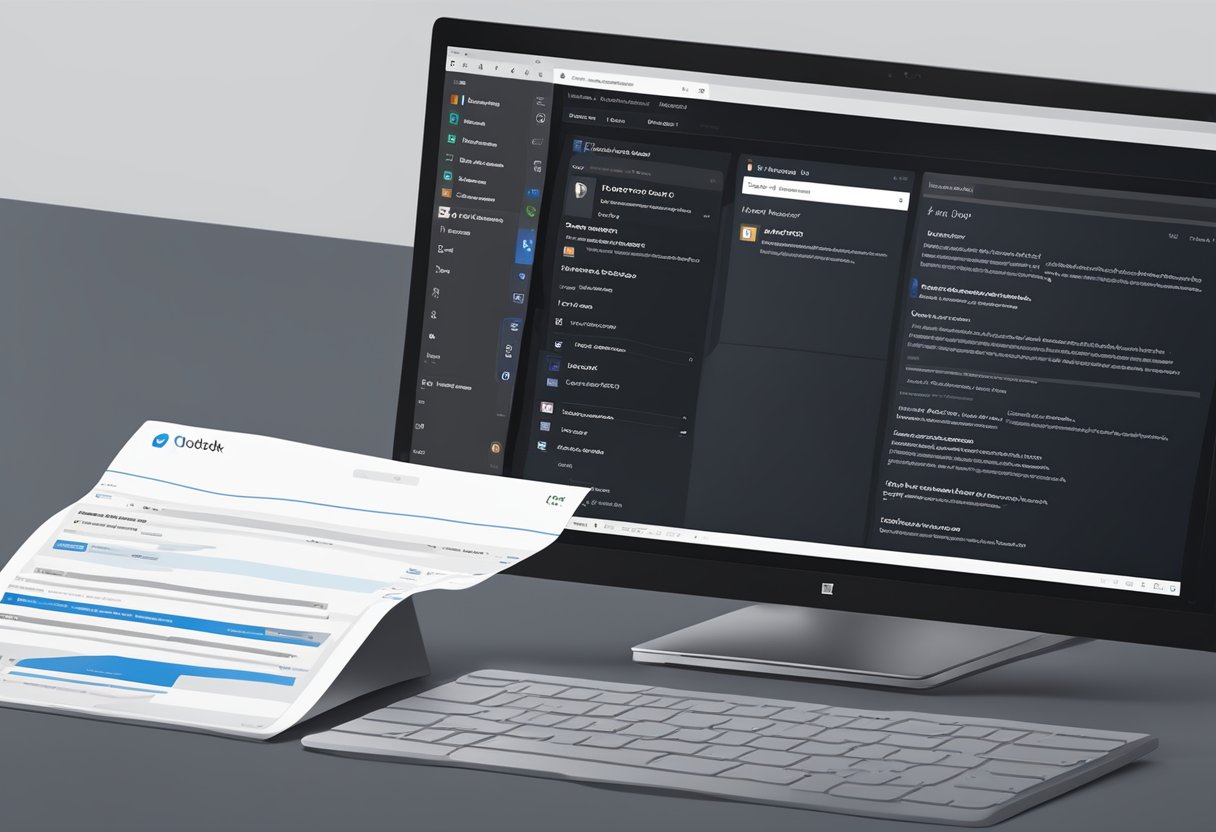 A computer screen displaying Outlook email with dark mode enabled, featuring a user-friendly layout and high contrast for accessibility