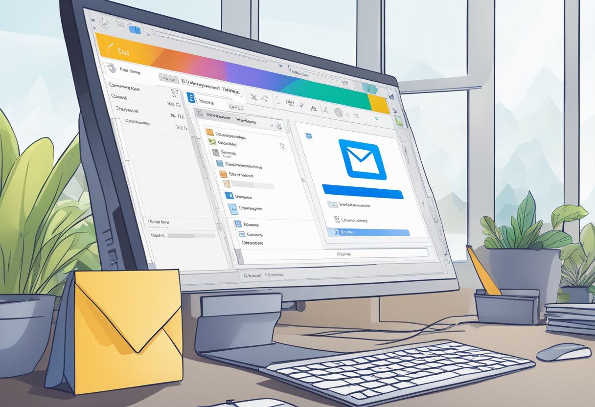 A computer screen showing the Outlook email composition window with a highlighted "BCC" field and a cursor adding recipients