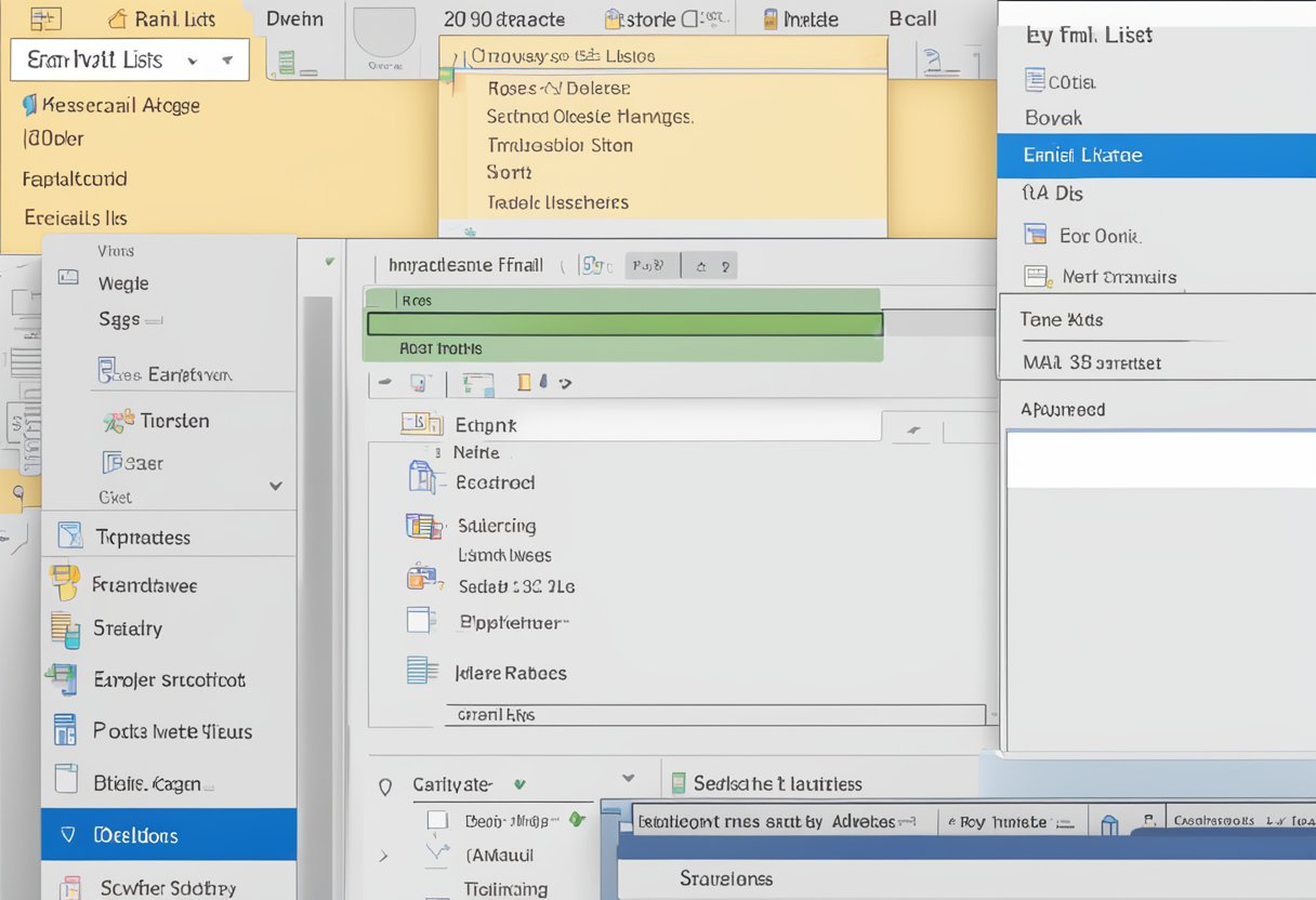 Outlook interface with email list sorted by date. Delete button highlighted. Tutorial title displayed