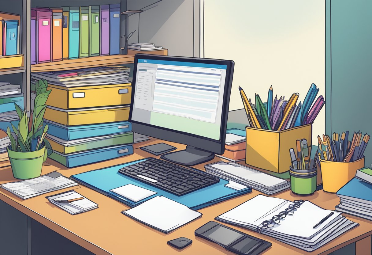 A cluttered desk transformed into an organized workspace with labeled folders and color-coded supplies, highlighting the importance of small details in improving efficiency