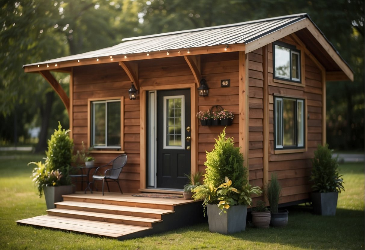 A tiny house measuring 8.5 feet wide, 13.5 feet tall, and 40 feet long, with a maximum size of 400 square feet