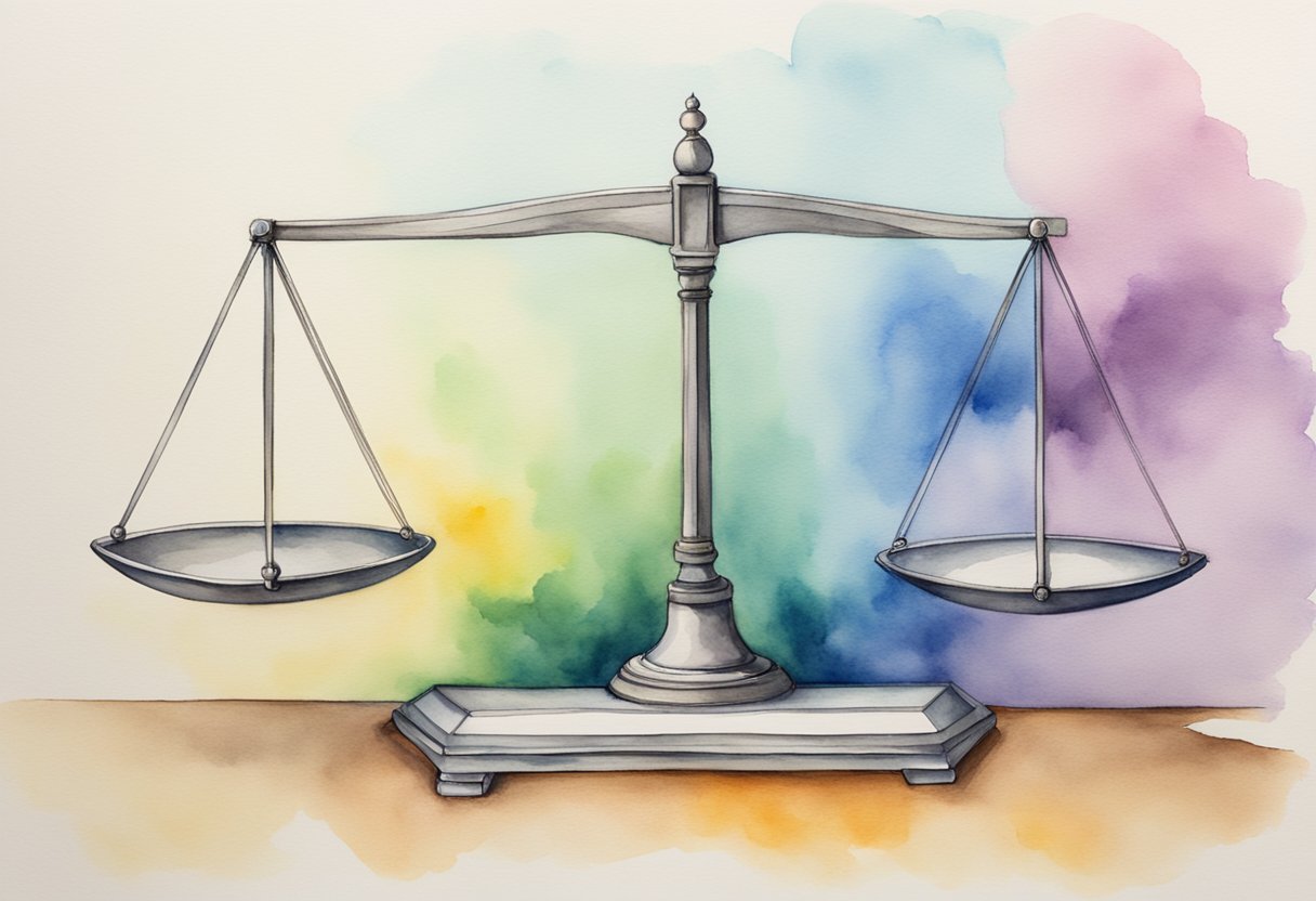 A scale with four sections representing parts of emotional intelligence, labeled "self-awareness," "self-regulation," "social awareness," and "relationship management."