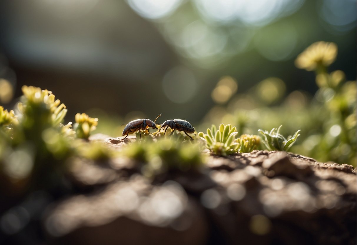 Tiny bugs hop in a house, causing confusion