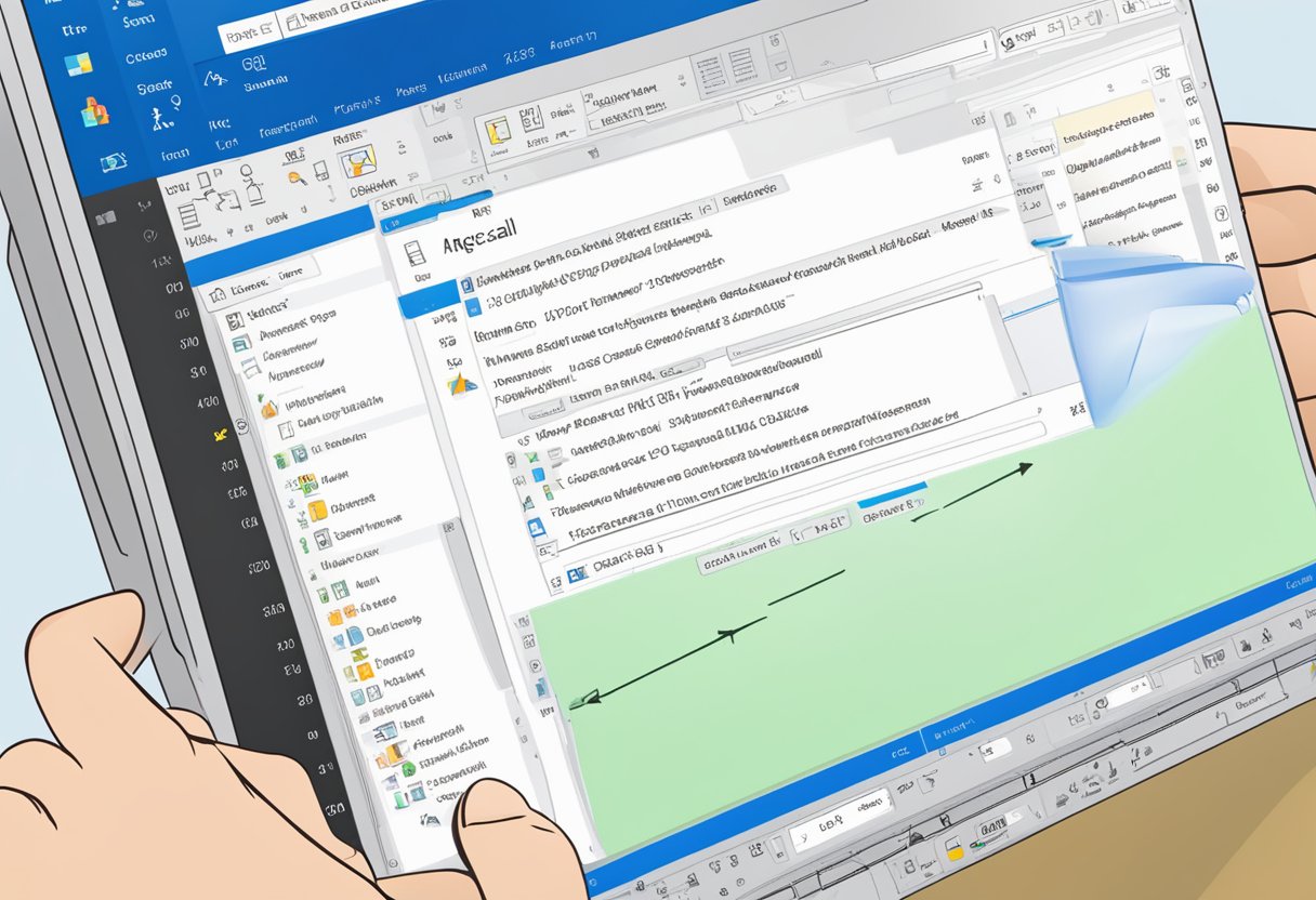 A computer screen with an open Microsoft Outlook email interface. A cursor hovers over the "Recall" option, with an "Undo" button highlighted