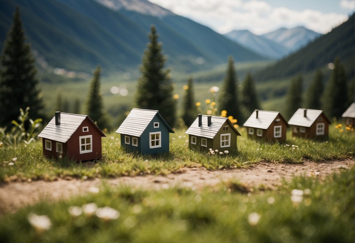 Tiny houses dot the picturesque Colorado landscape, nestled among the mountains and surrounded by lush greenery