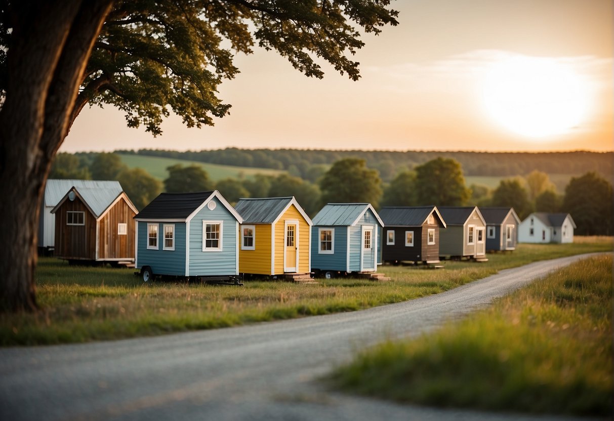 Tiny houses dot the landscape, nestled among the trees and fields of Delaware, their quaint and colorful exteriors standing out against the natural backdrop
