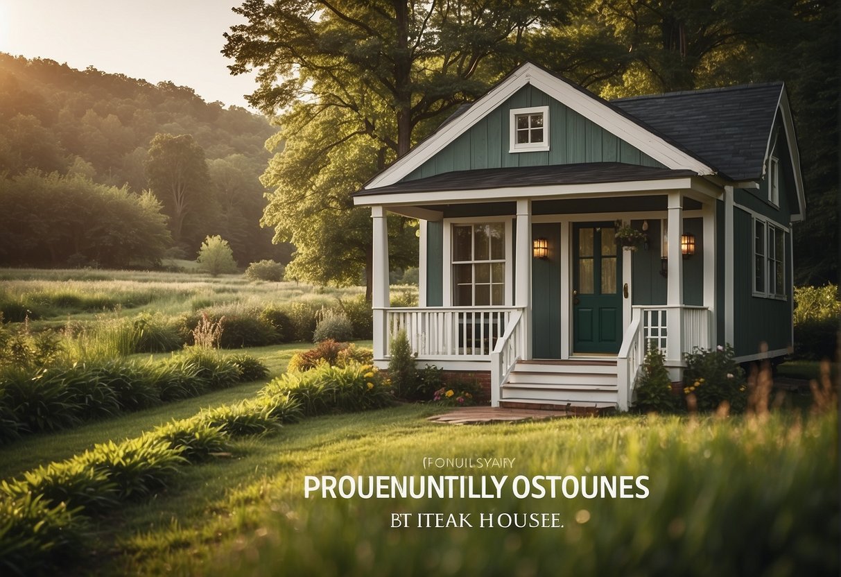 A small house on a green landscape with a "Frequently Asked Questions" banner and the text "Are tiny houses legal in Delaware?" prominently displayed
