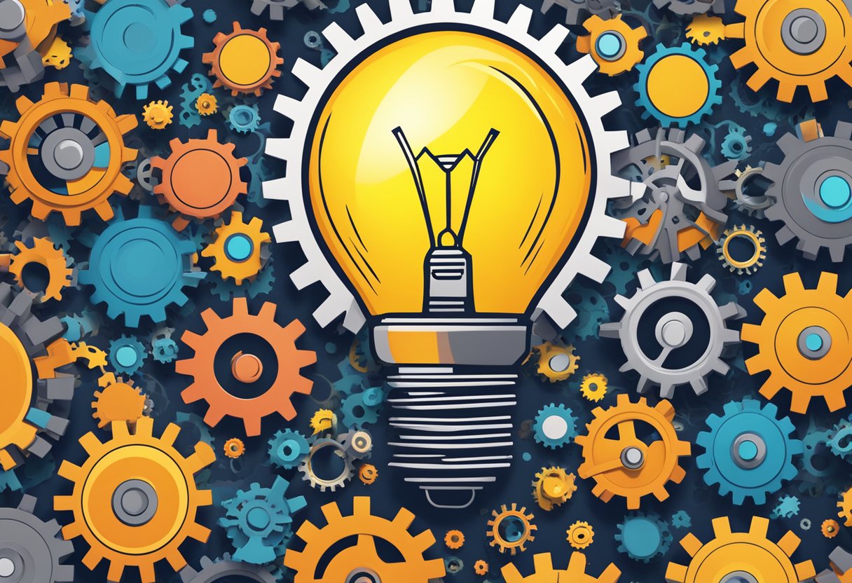 Creativity Unlocked: Activities to Spark Innovative Thinking in Everyday Life creativity LearningMole A bright lightbulb surrounded by gears and colorful sparks, symbolizing innovative thinking