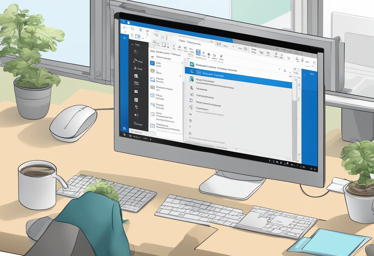 A computer screen displaying the "New Contact Group" button in Outlook. A mouse cursor clicking on the button to open the contact group setup window