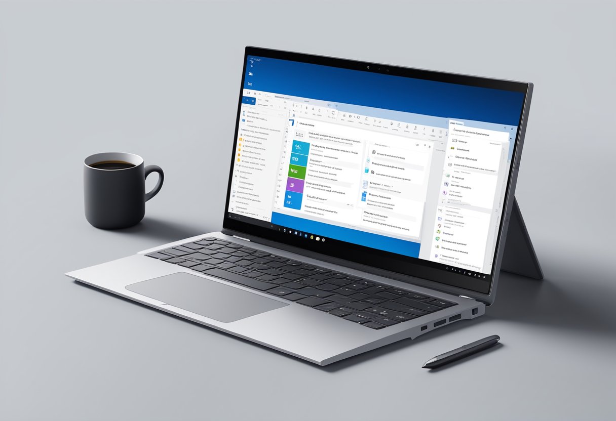 A computer screen displaying the Microsoft Outlook app with the dark mode setting activated. The interface is predominantly dark with white text and icons