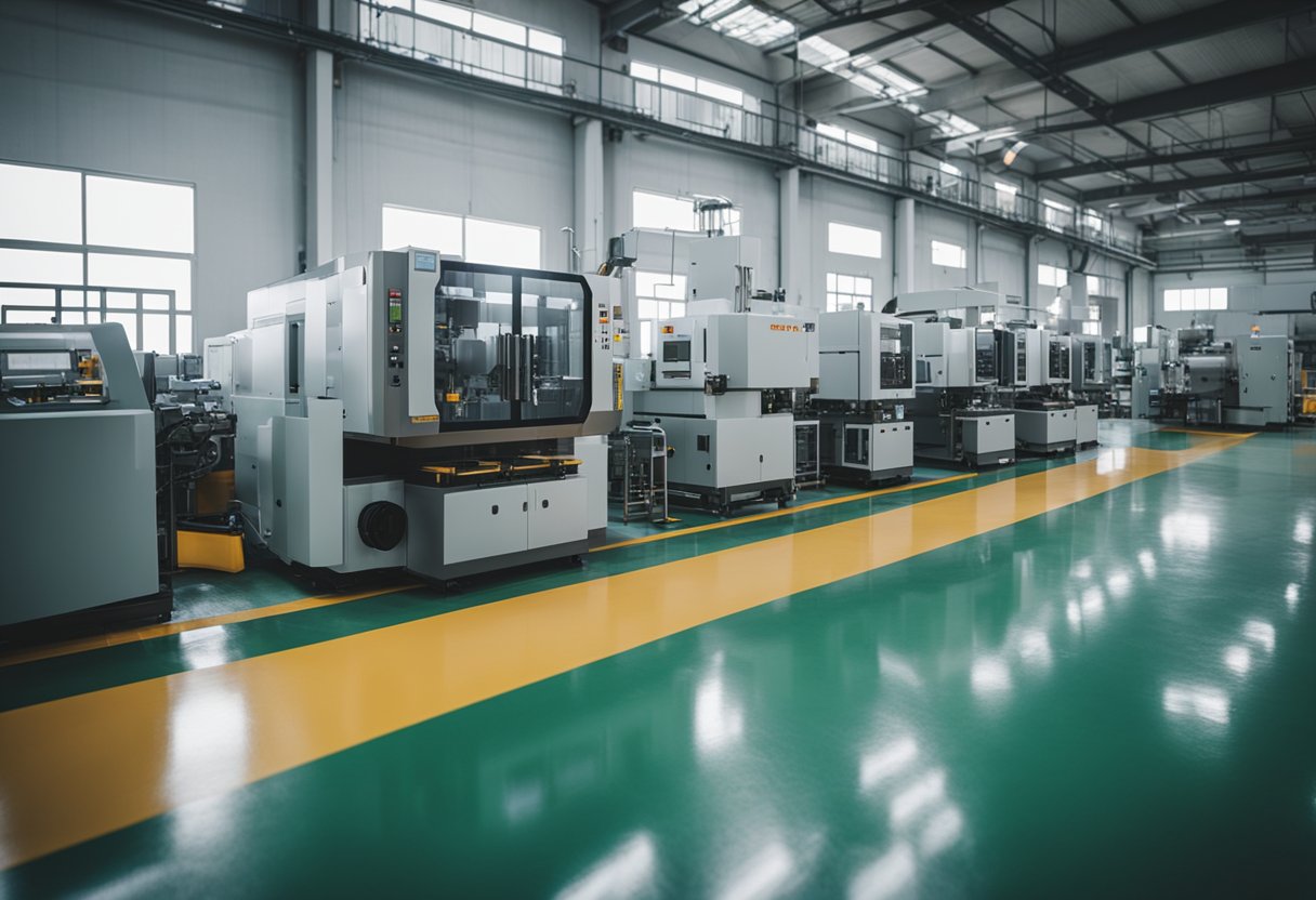 Machines in a factory in China creating injection molds with precision and efficiency