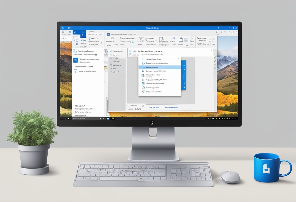 A computer screen displaying the "Getting Started with Outlook on Windows" guide, with a cursor clicking on the "refresh" button in the new Outlook interface