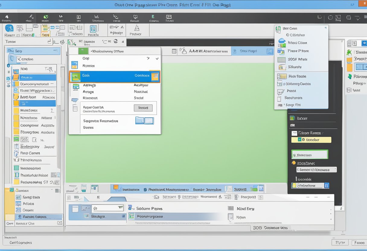 Outlook email window open, print dialog box displayed, "Fit to One Page" option selected, printer ready to print