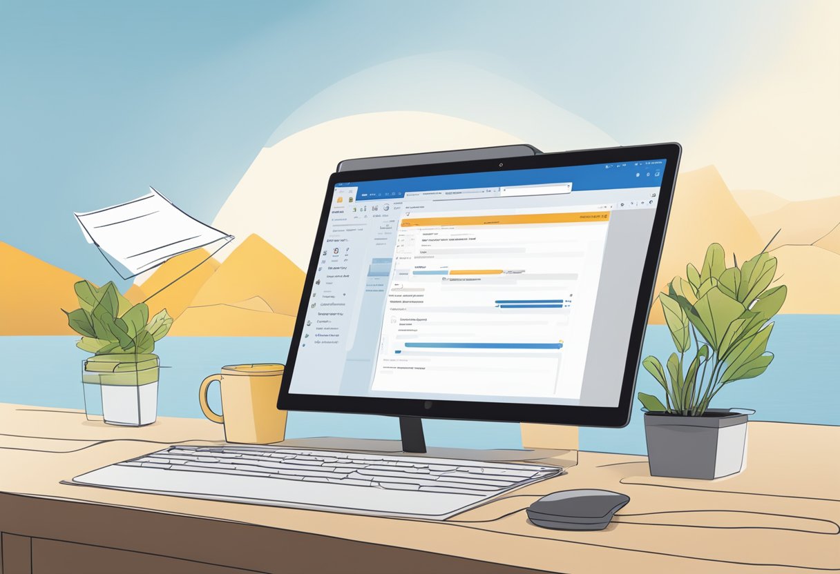 A computer screen displaying the Outlook interface with an email open, showing the process of including attachments when forwarding an email