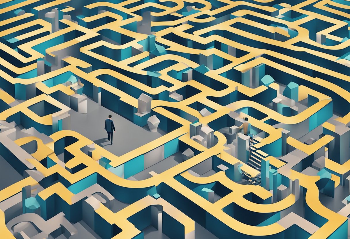 Creative Visualisation: Enhancing Problem-Solving with Powerful Mental Imagery visualisation LearningMole A person visualizes overcoming obstacles, with a clear path emerging from a tangled maze of abstract shapes and symbols