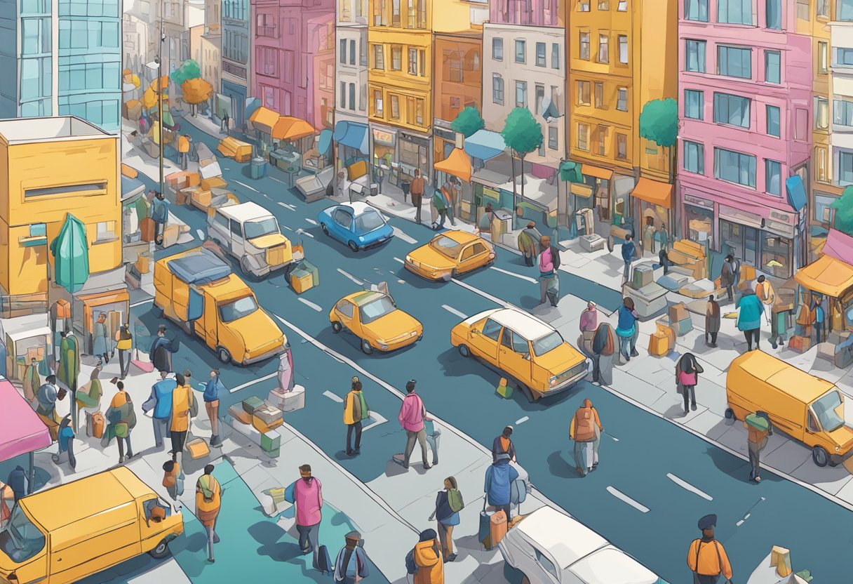 The Problem-Solving Scavenger Hunt: Uncovering Innovative Solutions Through Adventure Problem-solving,scavenger hunt LearningMole A diverse array of objects scattered across a vibrant, bustling city street, each item representing a potential solution waiting to be discovered