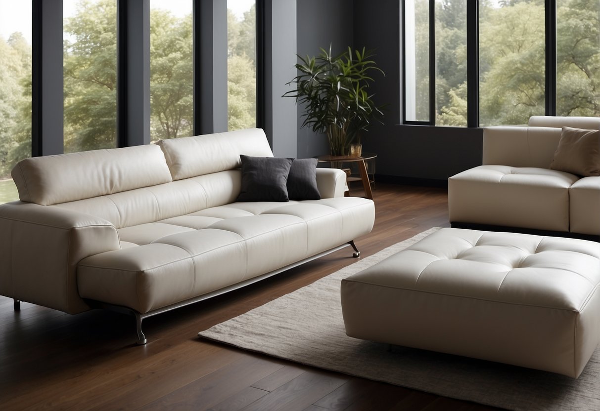 A retractable sofa and a reclining sofa side by side, showcasing their differences in design and functionality